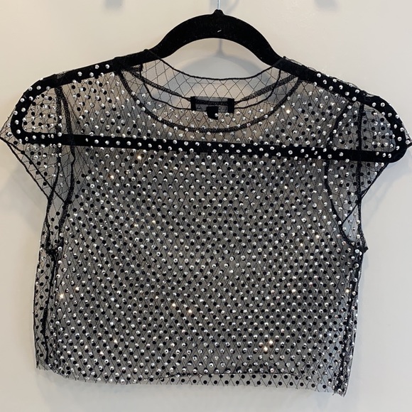 Honey black sparkly Top Size Small. Worn Once - Picture 2 of 2
